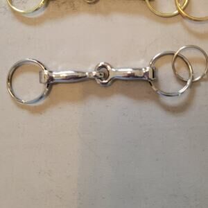 Snaffle Bit Bag Charm Silver Equestrian Keychain